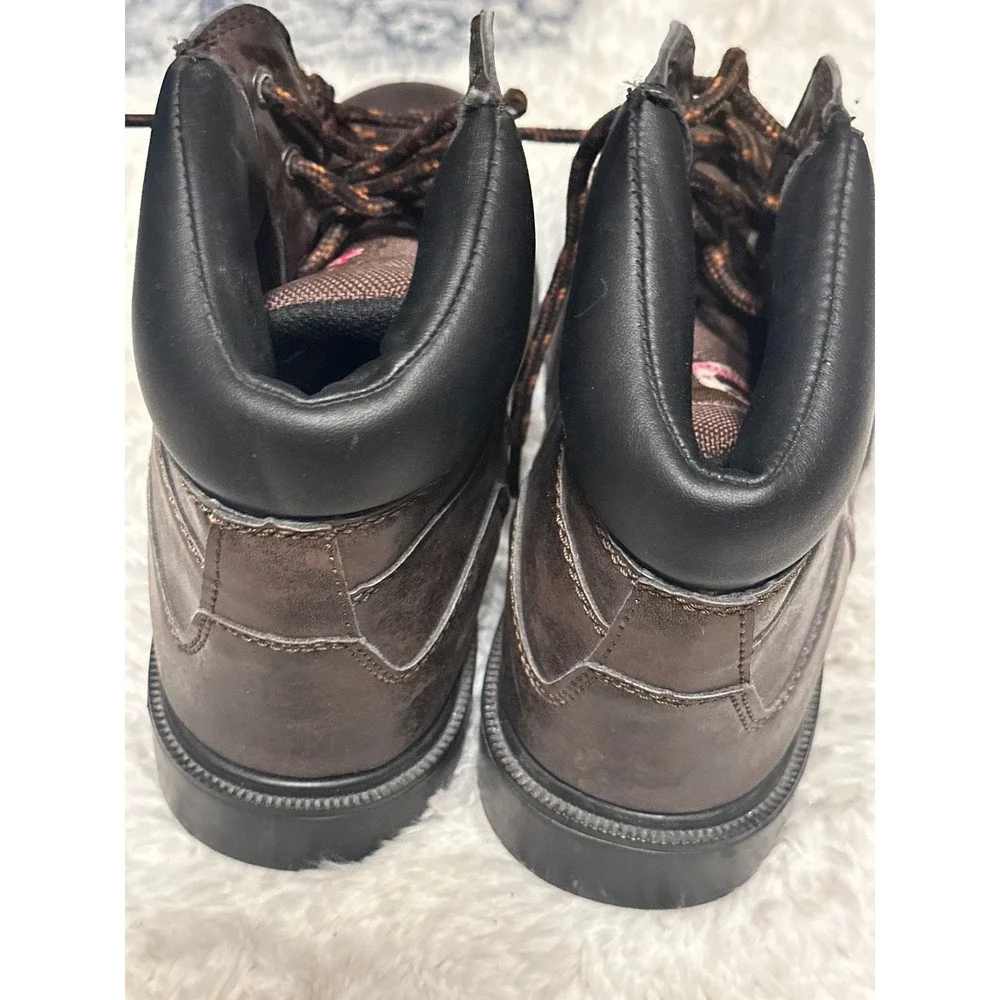 Brahma Brown Leather‎ Work Boots Ankle Lace Up Comfortable Durable